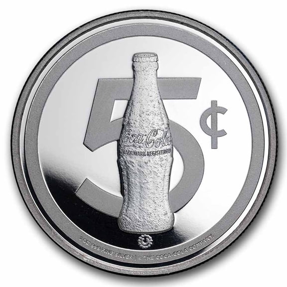 Coca-Cola 5 cent Bottle 1 oz Silver Struck Round