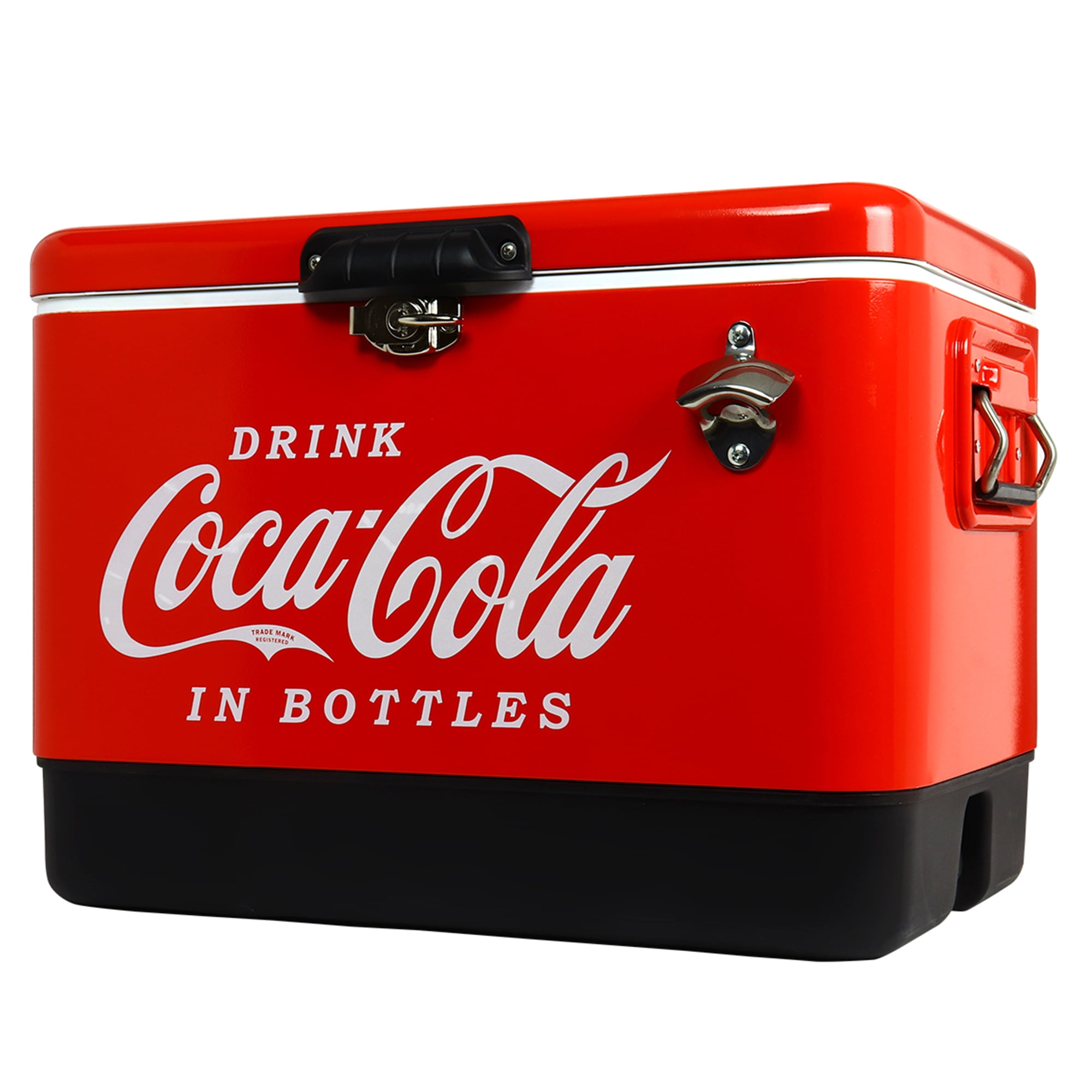 Red and Black Metal Coca-Cola 54 qt Ice Chest Cooler