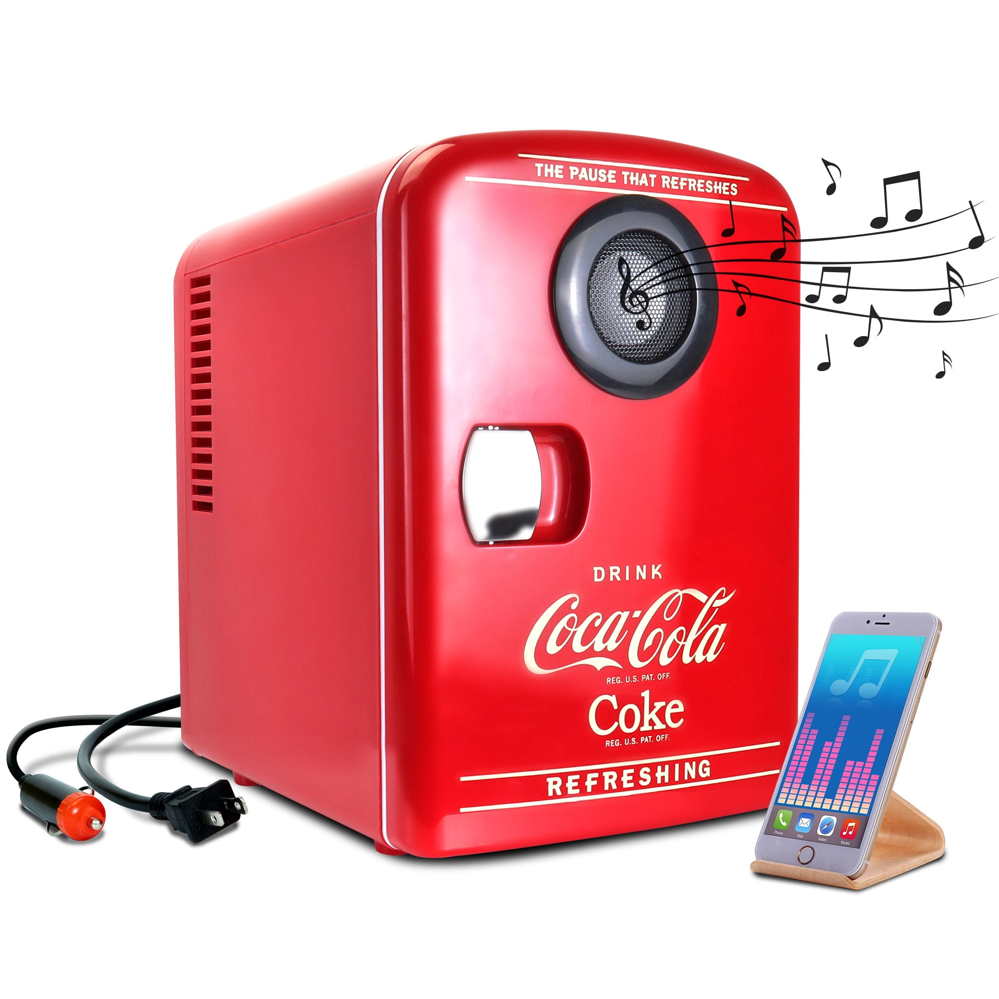 Free Shipping! Coca-Cola 6 Can Portable Cooler/Warmer Built-in