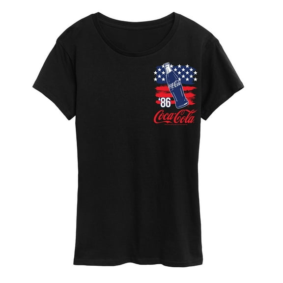 Coca-Cola - 86 American Flag And Bottle - Womens Short Sleeve Graphic T-Shirt