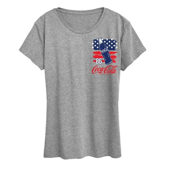 Coca-Cola - 86 American Flag And Bottle - Womens Short Sleeve Graphic T-Shirt