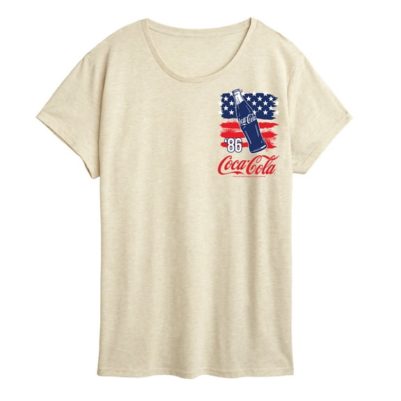 Coca-Cola - 86 American Flag And Bottle - Womens Short Sleeve Graphic T-Shirt