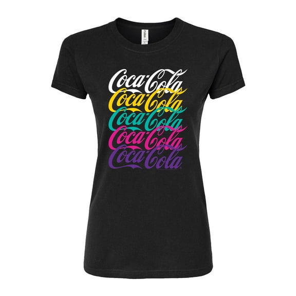 Coca-Cola - 90's Retro Logo Stacked - Juniors Fitted Graphic T-Shirt