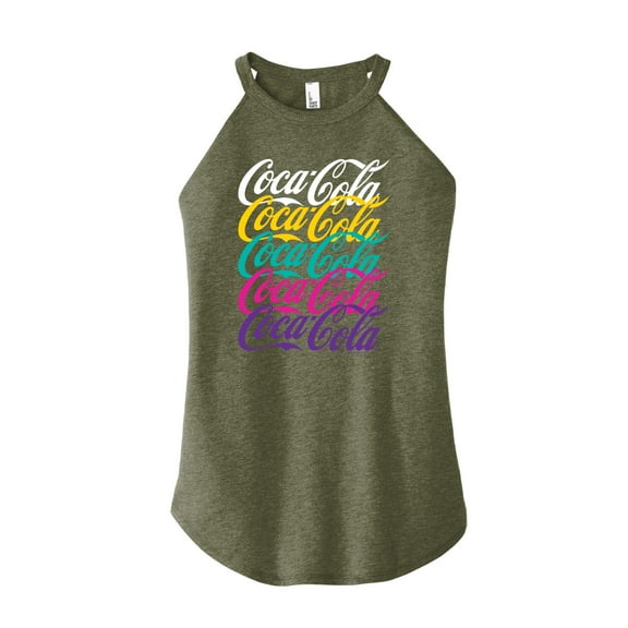 Coca-Cola - 90's Retro Logo Stacked - Juniors High Neck Tank Top