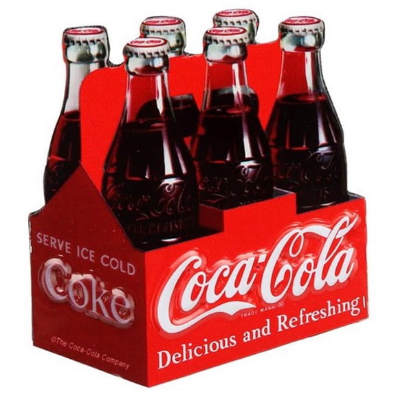 Coca-Cola Classic Six Pack Embossed Metal Magnet
