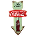 thumbnail image 1 of Coca-Cola 90153896-S Ice Cold Embossed Tin Arrow Sign, 1 of 3
