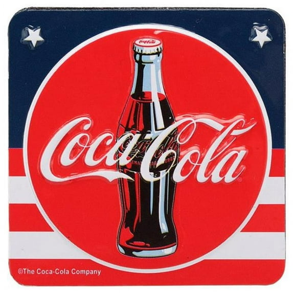Coca-Cola 90169459-S Flag Embossed Tin Magnet
