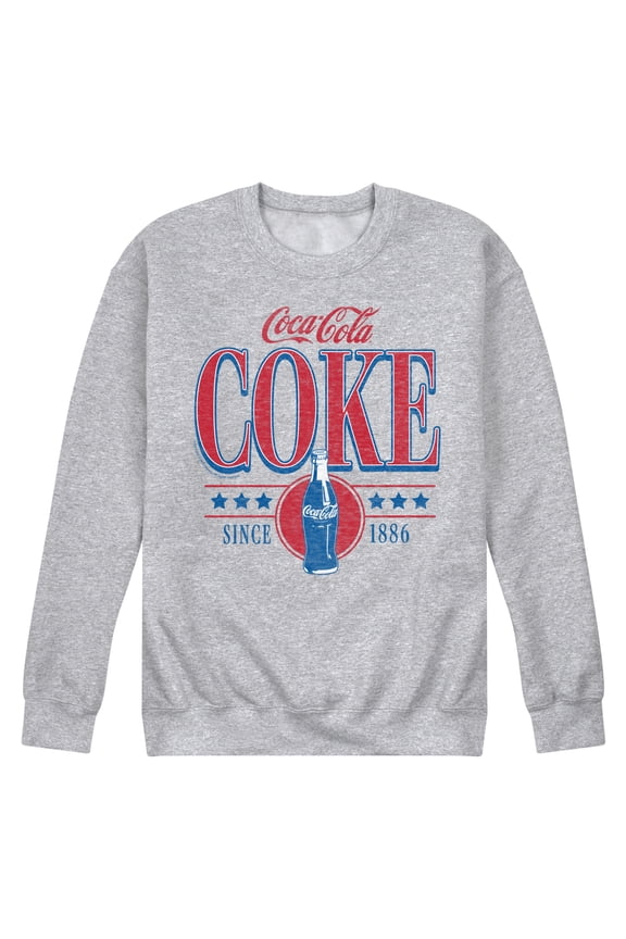 - 90s Coke Collegiate Design - Men's Crew Neck Fleece Pullover