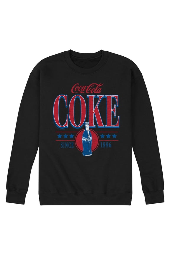 - 90s Coke Collegiate Design - Men's Crew Neck Fleece Pullover