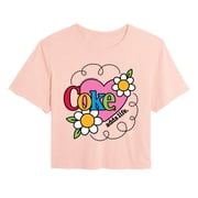 Coca-Cola - Adds Life Heart Flower - Juniors Cropped Graphic T-Shirt