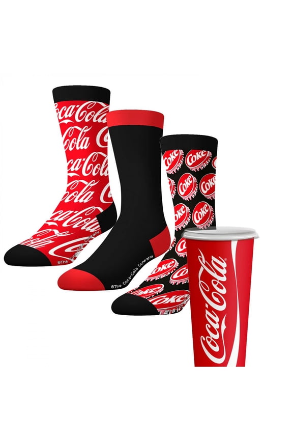 Adult Crew Socks Logo 3-Pack Crew Socks in Cola Cup