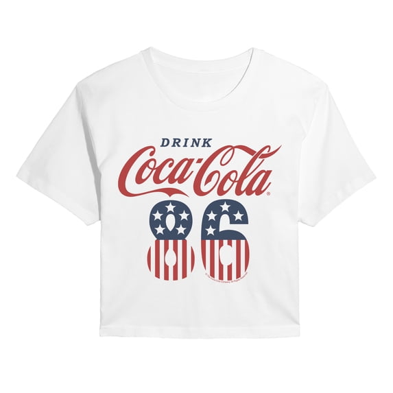 Coca-Cola - Americana 86 - Juniors Cropped Graphic T-Shirt
