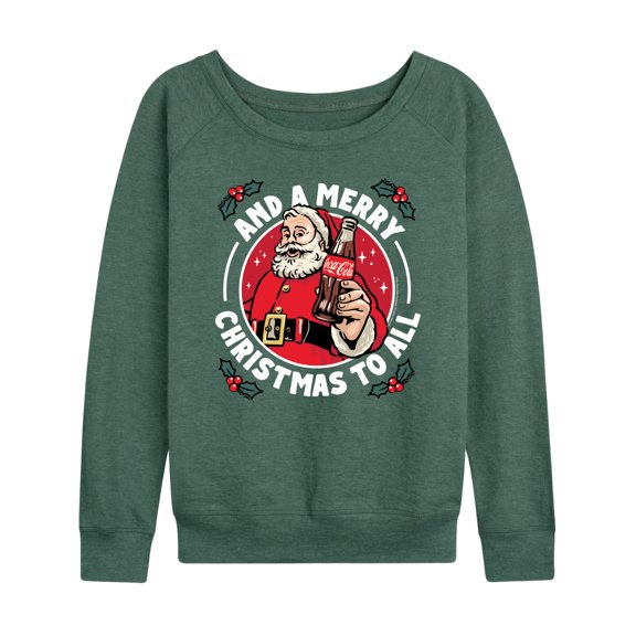 Coca-Cola - And A Merry Christmas To All Coke - Women's French Terry Long Sleeve Pullover