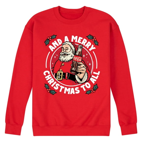 Coca-Cola - And a Merry Christmas to All - Men's Long Sleeve Crew Fleece Sweatshirt