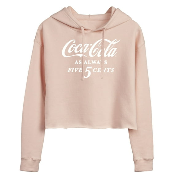 Coca-Cola - As Always Five Cents - Juniors Cropped Pullover Hoodie