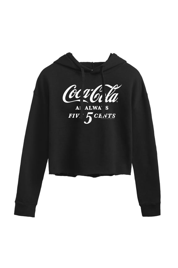 - As Always Five Cents - Juniors Cropped Pullover Hoodie