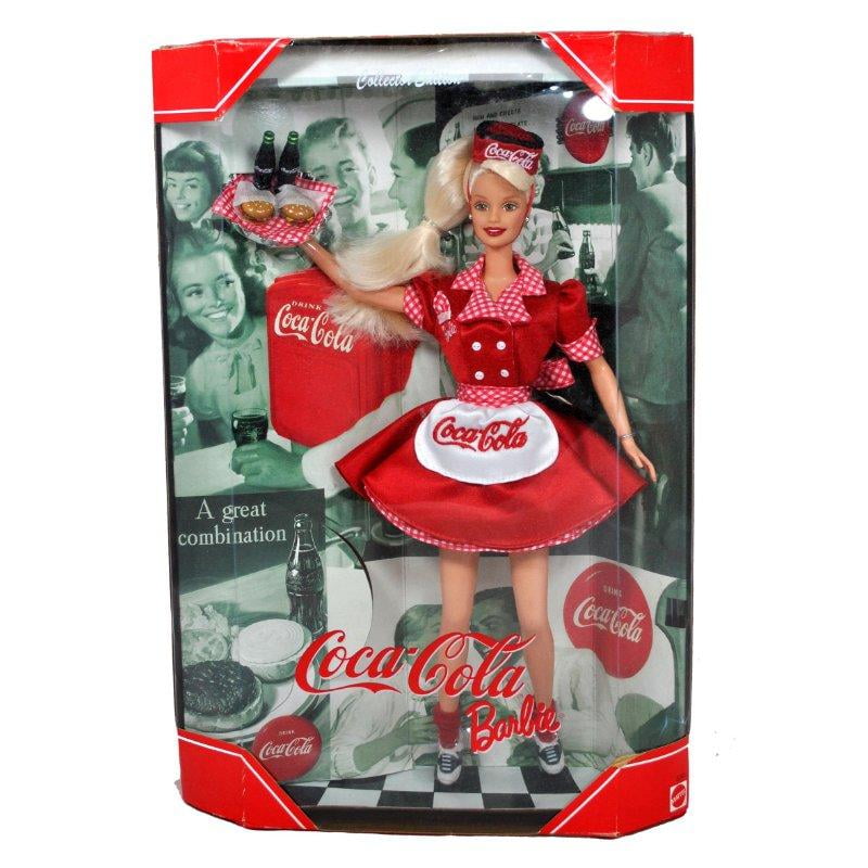 Mattel Year 1998 Barbie Collector Edition: Coca-Cola Barbie as a Waitress.