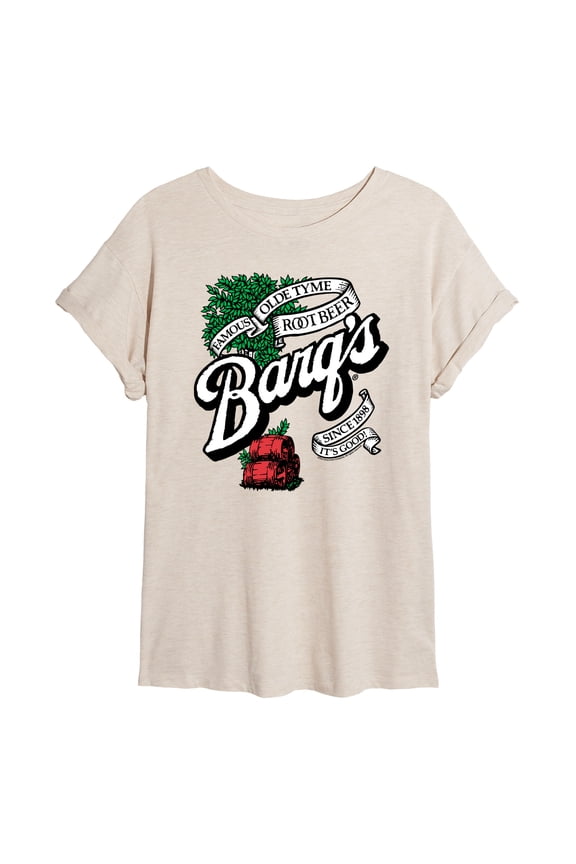- Barq's Logo - Juniors Oversized Graphic T-Shirt