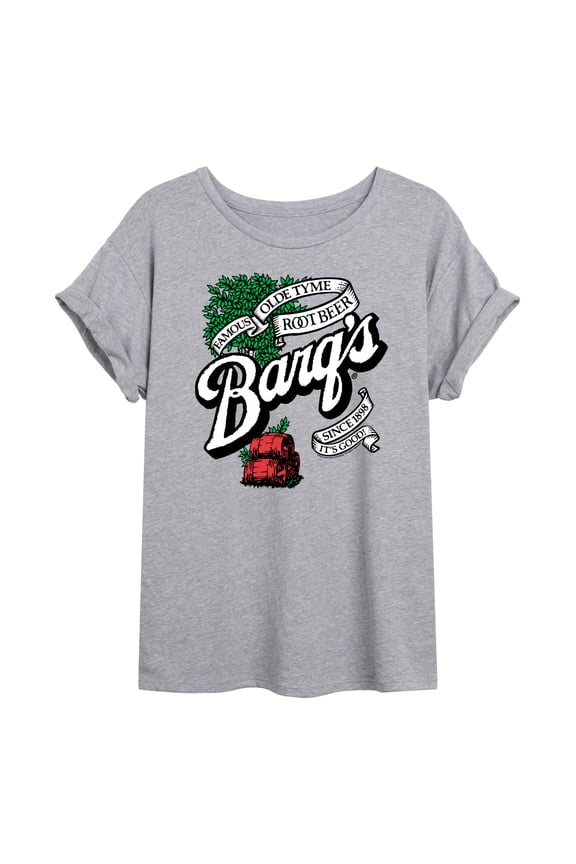 - Barq's Logo - Juniors Oversized Graphic T-Shirt