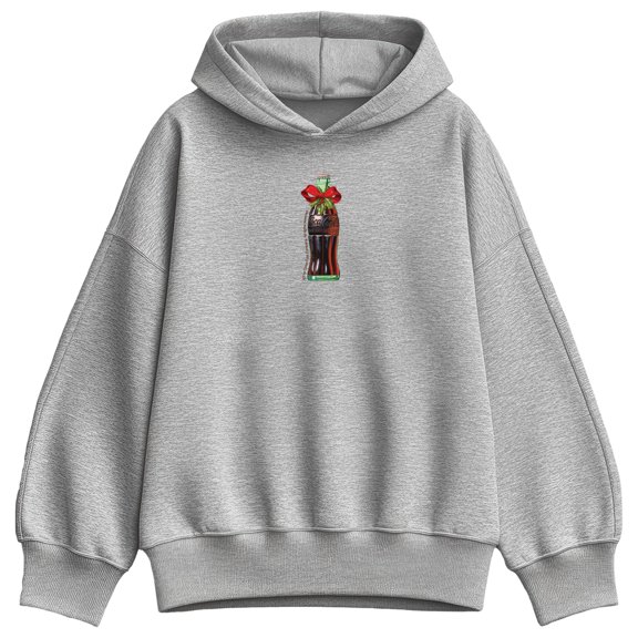 Coca-Cola - Bottle Bow With Mistletoe Women's Oversized Fleece Hoodie Sweatshirt