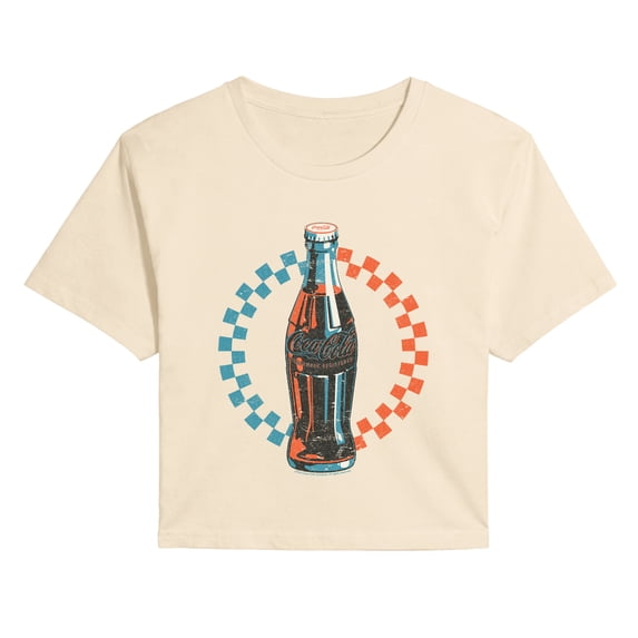 Coca-Cola - Bottle Checks - Juniors Cropped Graphic T-Shirt