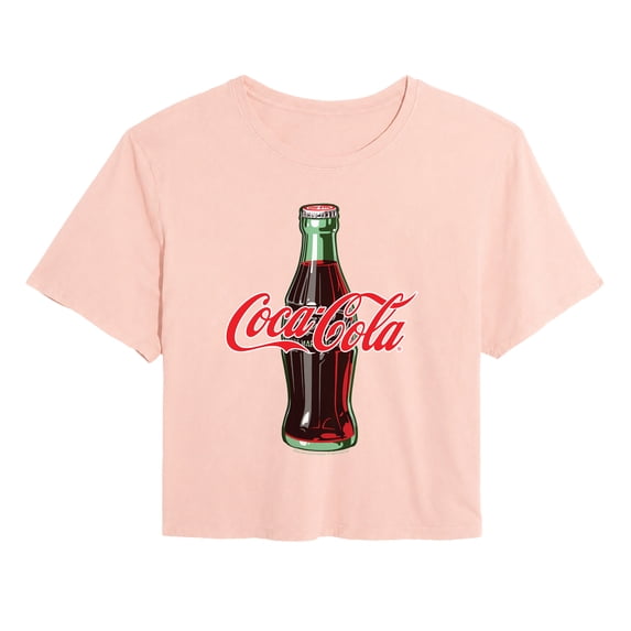 Coca-Cola - Bottle Logo - Juniors Cropped Graphic T-Shirt