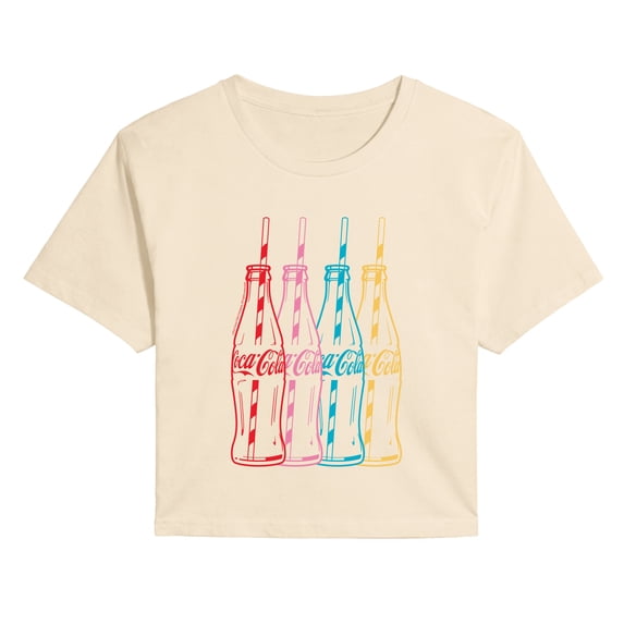 Coca-Cola - Bottles - Juniors Cropped Graphic T-Shirt