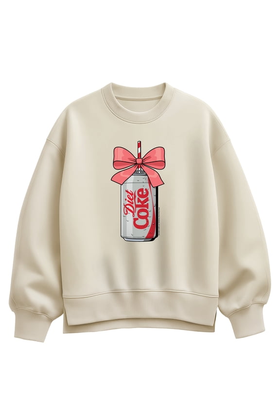 - Bow Diet Coke Oversized Fleece Crew Sweatshirt