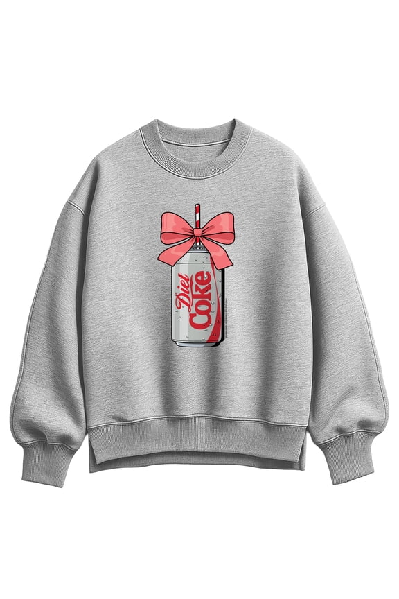 - Bow Diet Coke Oversized Fleece Crew Sweatshirt