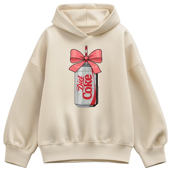 Coca-Cola - Bow Diet Coke - Ladies Oversized Fleece Hoodie Sweatshirt