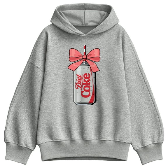 Coca-Cola - Bow Diet Coke - Ladies Oversized Fleece Hoodie Sweatshirt