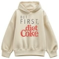 thumbnail image 1 of Coca-Cola - But First Diet Coke  - Ladies Oversized Fleece Hoodie Sweatshirt, 1 of 3