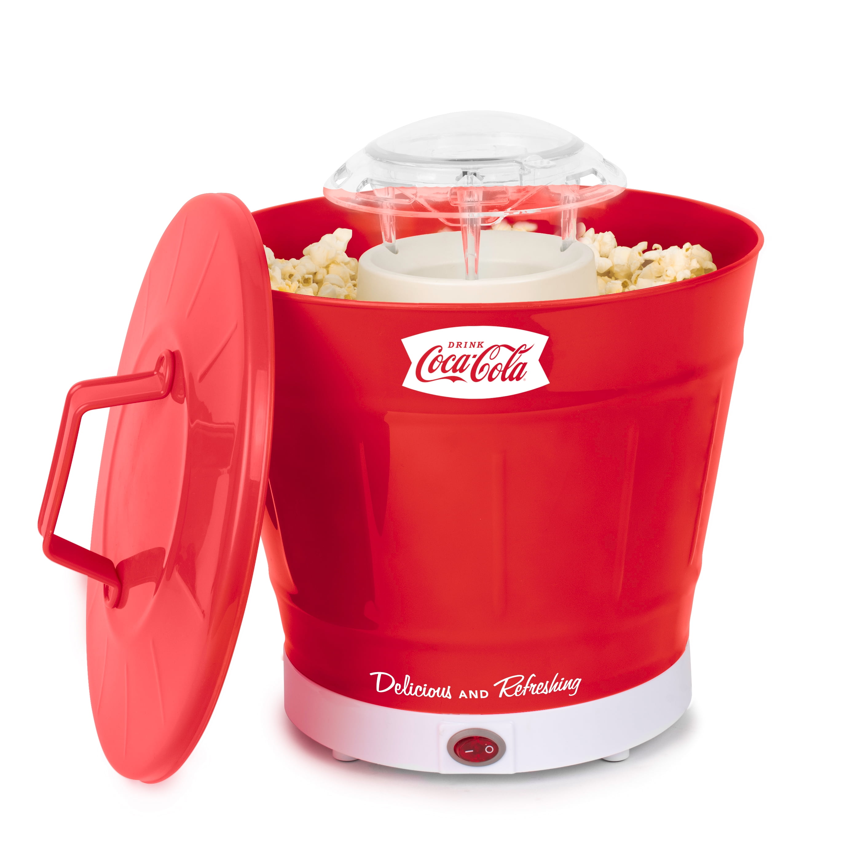 Coca-Cola CKAPHBKT8CR Hot Air Popcorn Popper with Bucket