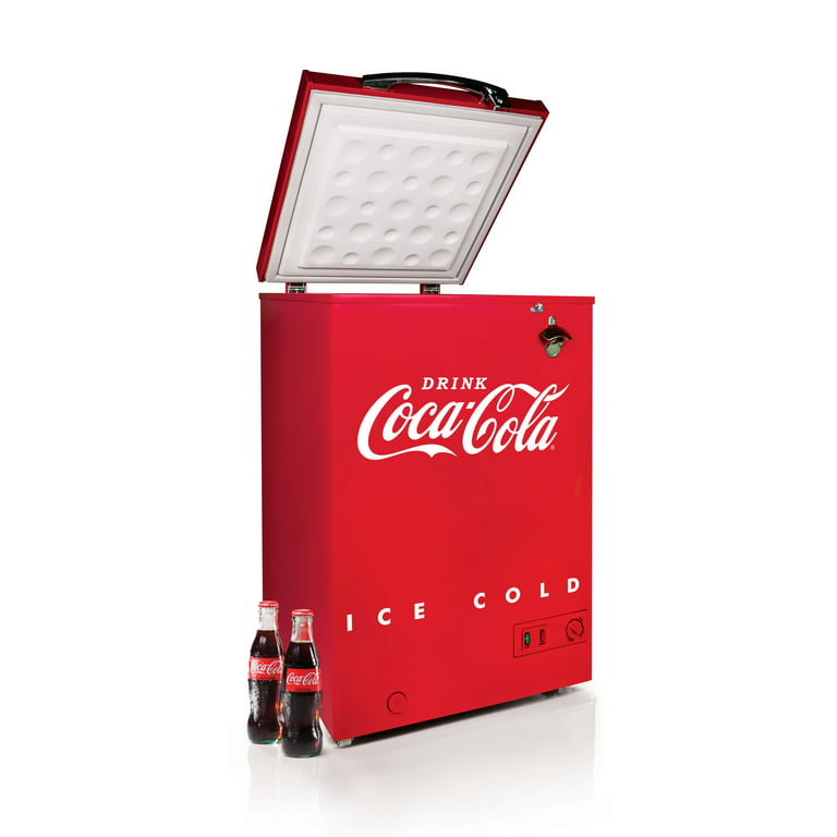 Coca-Cola CKRFCF35CR 3.5 Cu.Ft. Refrigerator & Chest Freezer, Red