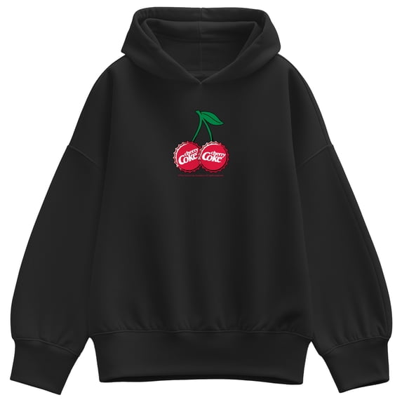 Coca-Cola - Cherry Coke Cap Cherries Women's Oversized Fleece Hoodie Sweatshirt