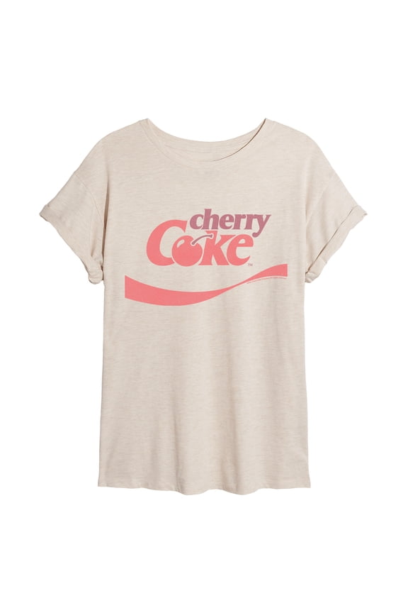 - Cherry Coke - Juniors Oversized Graphic T-Shirt