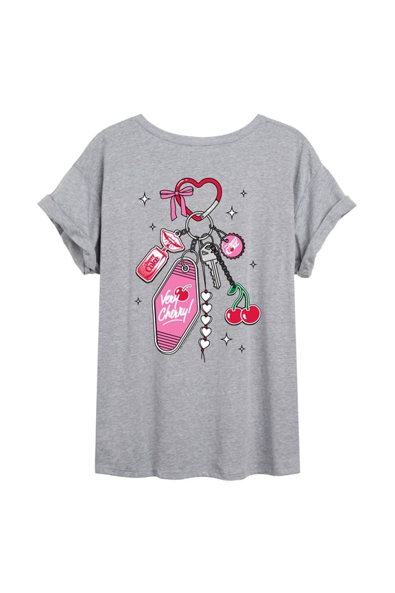 - Cherry Coke Keychain Oversized Graphic T-Shirt