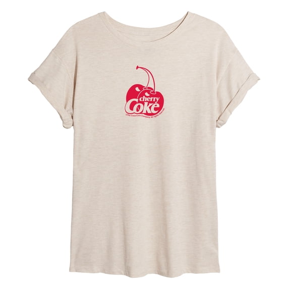 Coca-Cola - Cherry Coke Logo - Juniors Oversized Graphic T-Shirt
