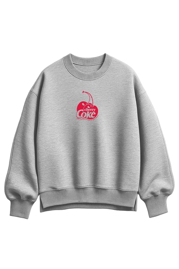 - Cherry Coke Logo - Women's Oversized Fleece Crew Sweatshirt