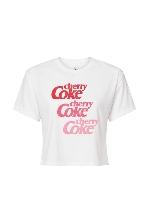 - Cherry Coke Ombre Logo - Junior's Cropped Tee