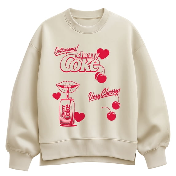 Coca-Cola - Cherry Coke Sip Oversized Fleece Crew Sweatshirt