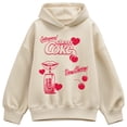 thumbnail image 1 of Coca-Cola - Cherry Coke Sip Oversized Fleece Hoodie Sweatshirt, 1 of 3