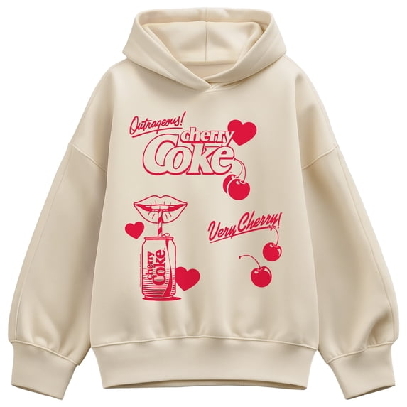 Coca-Cola - Cherry Coke Sip Oversized Fleece Hoodie Sweatshirt