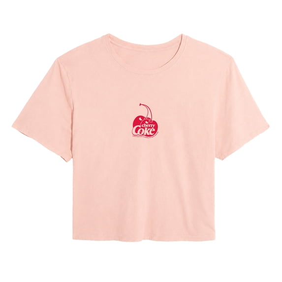 Coca-Cola - Cherry - Juniors Cropped Graphic T-Shirt