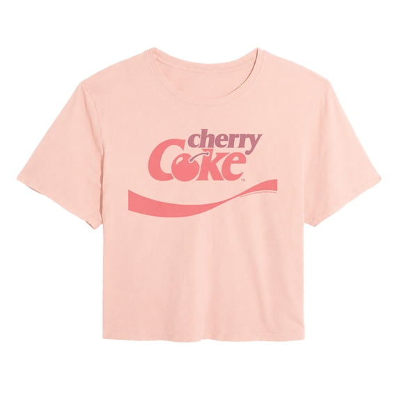 Coca-Cola - Cherry - Juniors Cropped Graphic T-Shirt