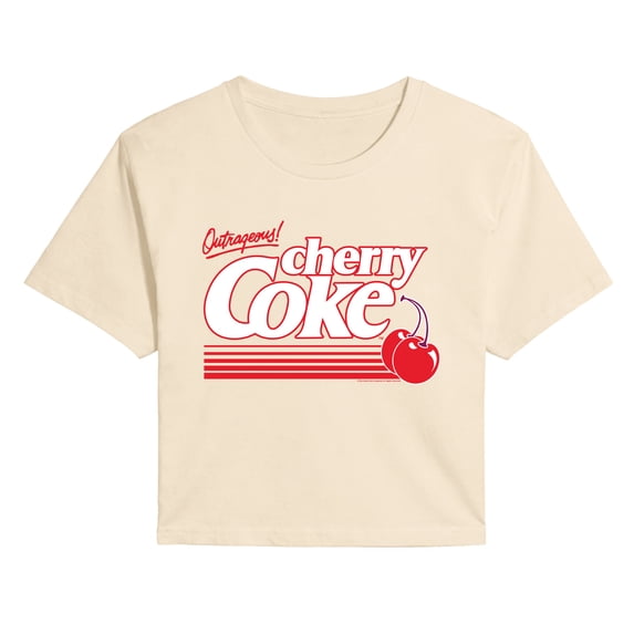 Coca-Cola - Cherry Outrageous - Juniors Cropped Graphic T-Shirt