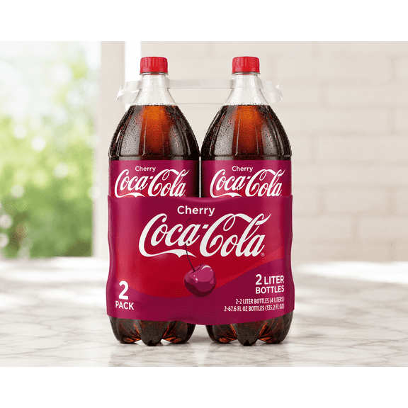 Coca-Cola Cherry Soda, 2 Liter Bottles, 2 Pack