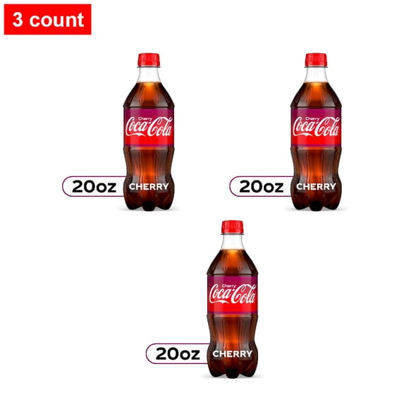 Coca-Cola Cherry Soda Bottle 20 fl oz - 3 count