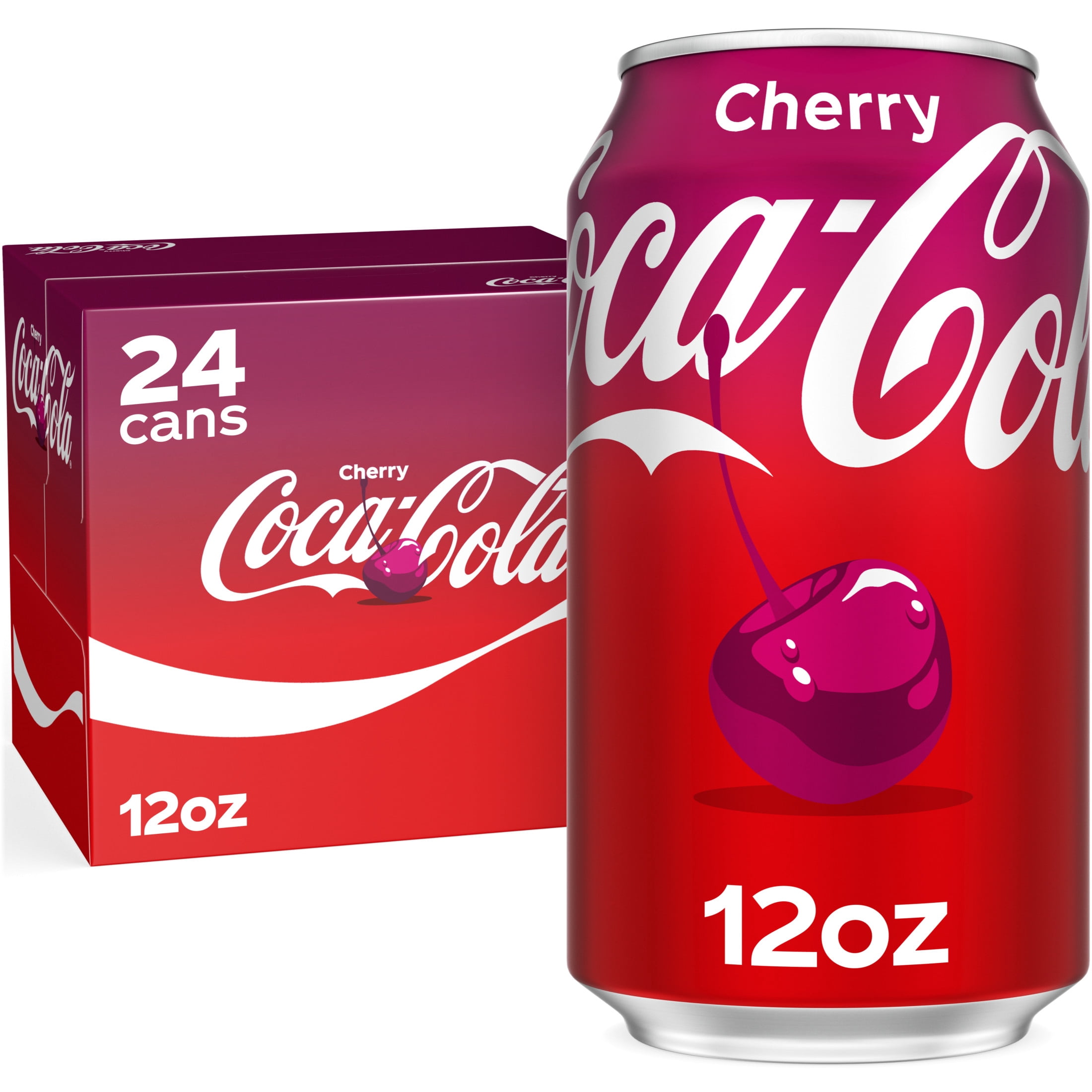 Coca-Cola Cherry Soft Drink, Refreshing Soda Pop, 12 fl oz, 24