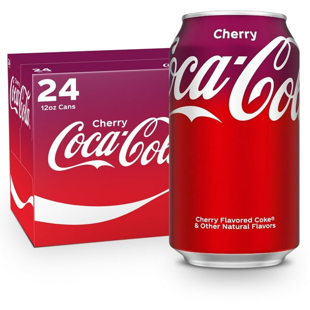 Coca-Cola Cherry Soda, 12 fl oz, 24 Pack for Office Breakroom